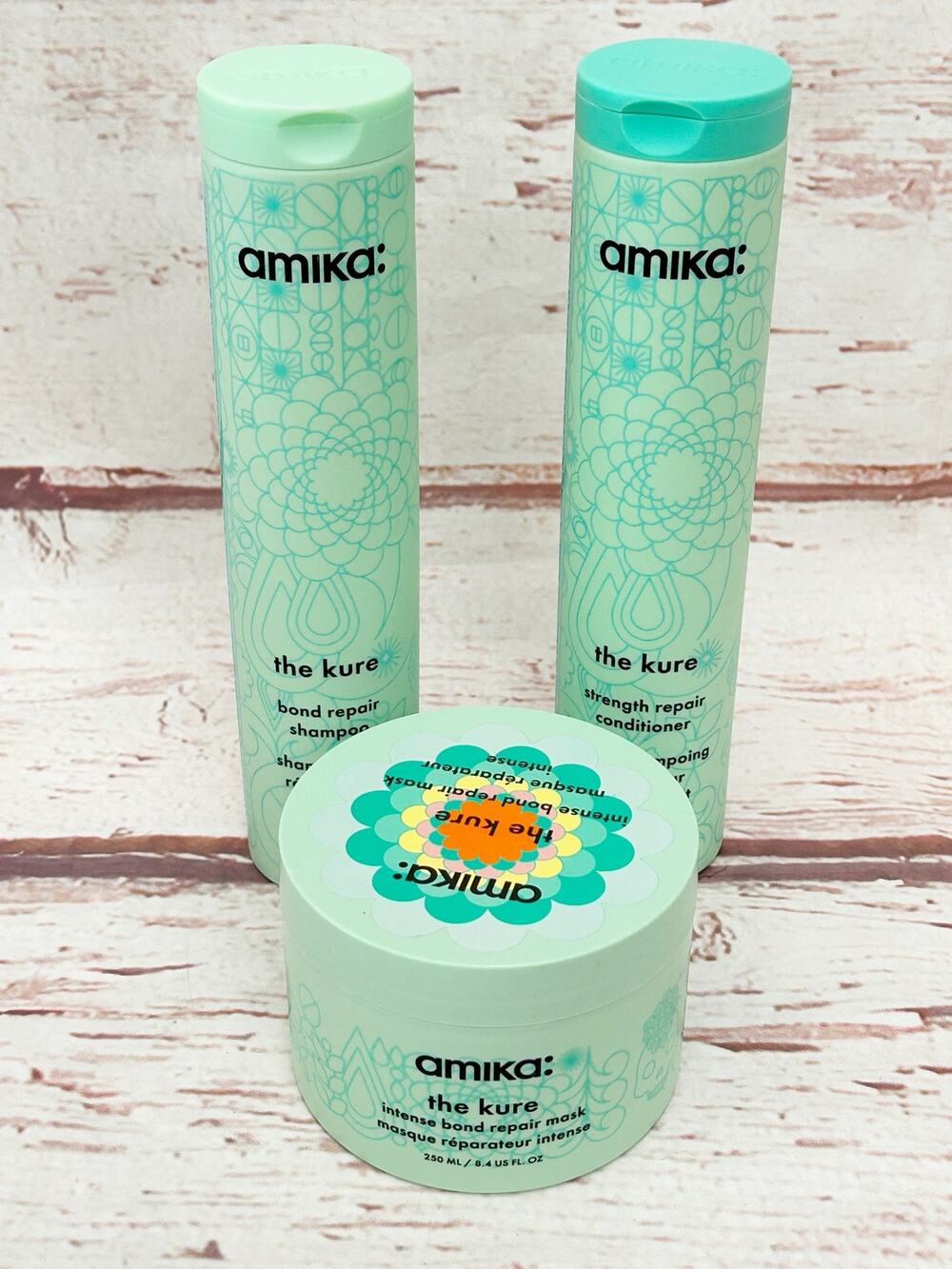 AMIKA The Kure Strength Bond Repair Shampoo Conditioner And Intense Mask Set